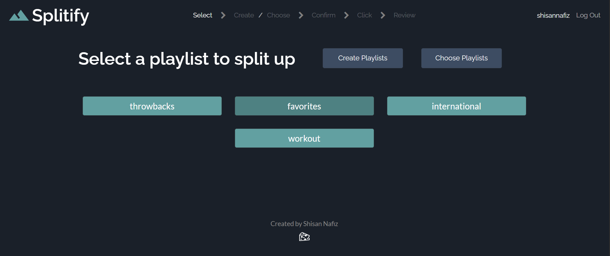 Splitify Select Desktop